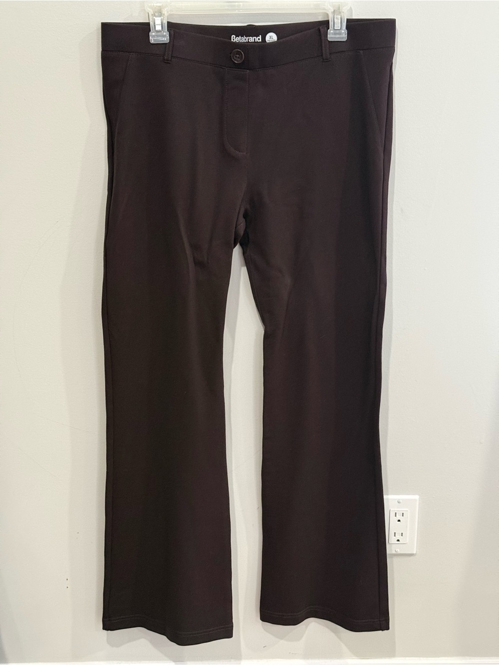 Betabrand XL Petite Dark Brown Stretch Dress Pants 609
